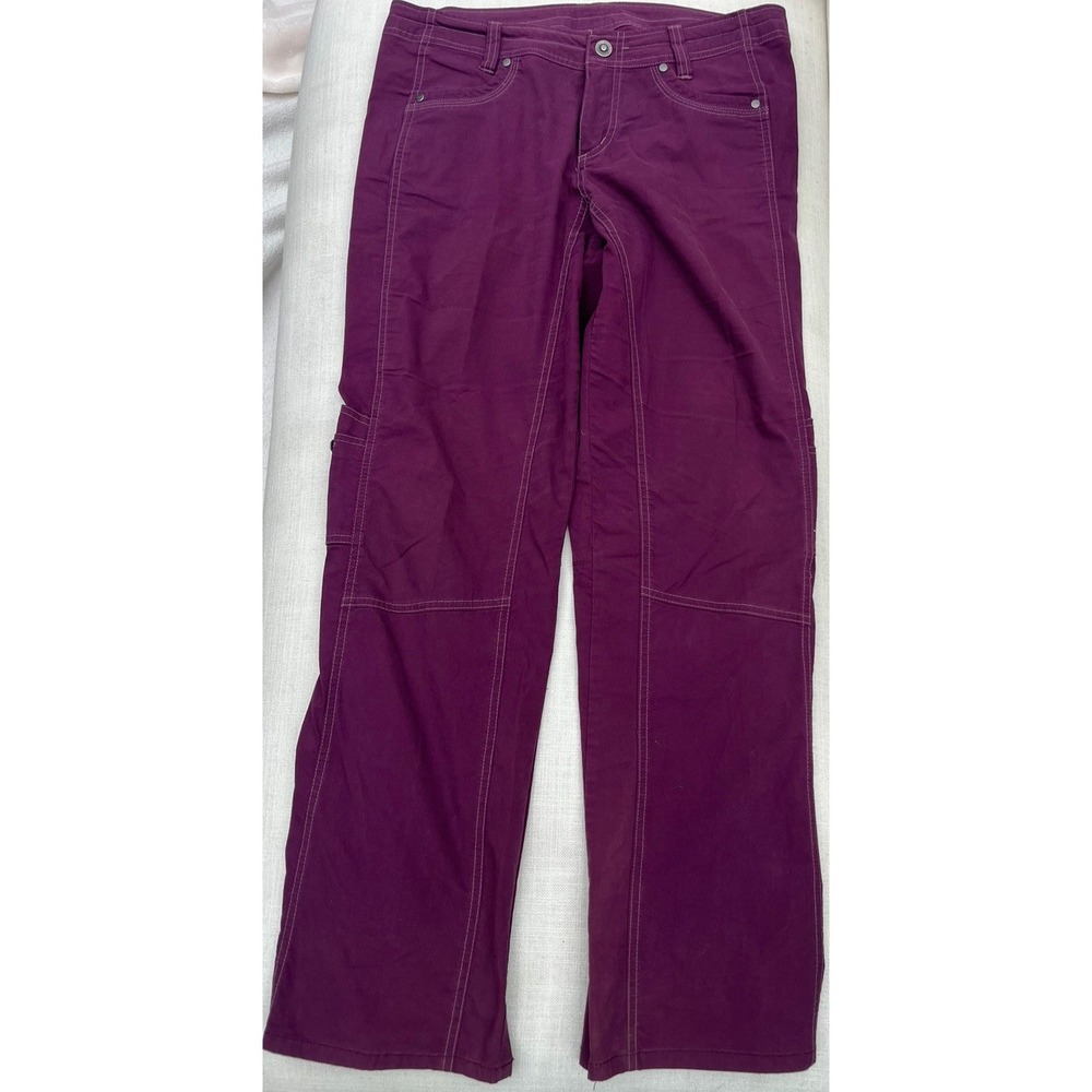 Kuhl Legendary Pants Women 12 Burgundy Straight Leg Hiking Outdoor